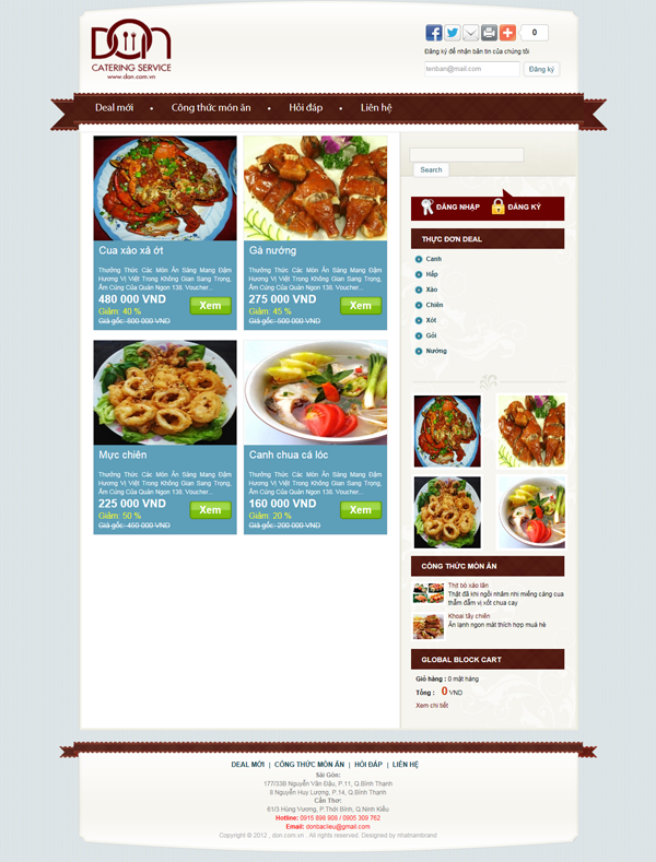Thiết kế website deal nhà hàng DON