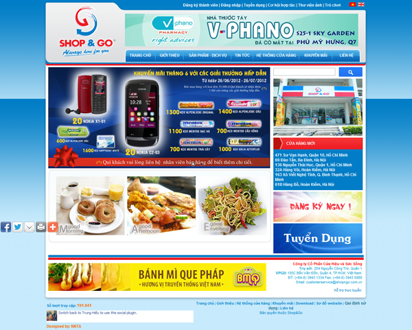 Thiết kế website cửa hàng tiện lợi Cty cổ phần Shop&Go