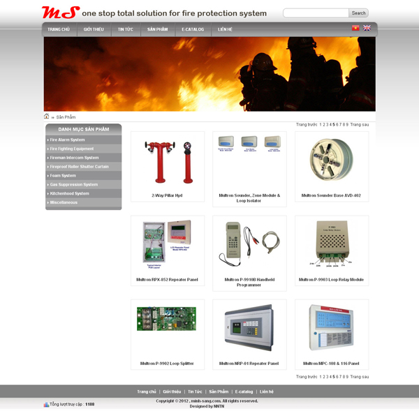Thiết kế website Công ty cung cấp thiết bị chữa cháy Minh Sang