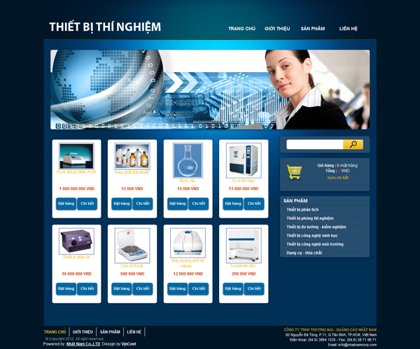 Thiết kế website thiết bị thí nghiệm