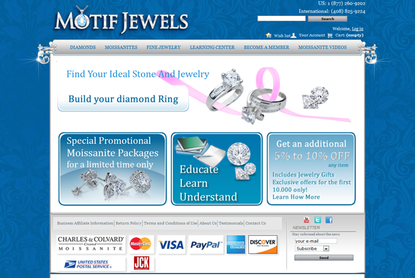 Thiết kế website trang sức, đá quý đại lý Moissanite