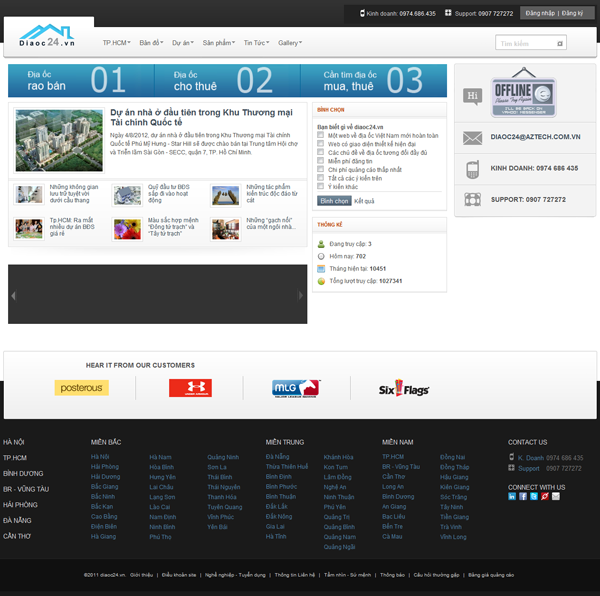 Thiết kế website Công ty bất động sản, nhà đất Địa Ốc 24