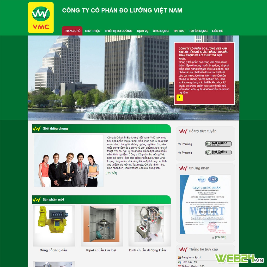 Thiết kế web công ty cổ phần Đo Lường Việt Nam
