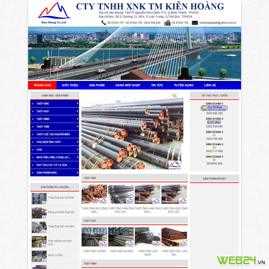 Thiết kế web CTY TNHH XNK TM KIÊN HOÀNG