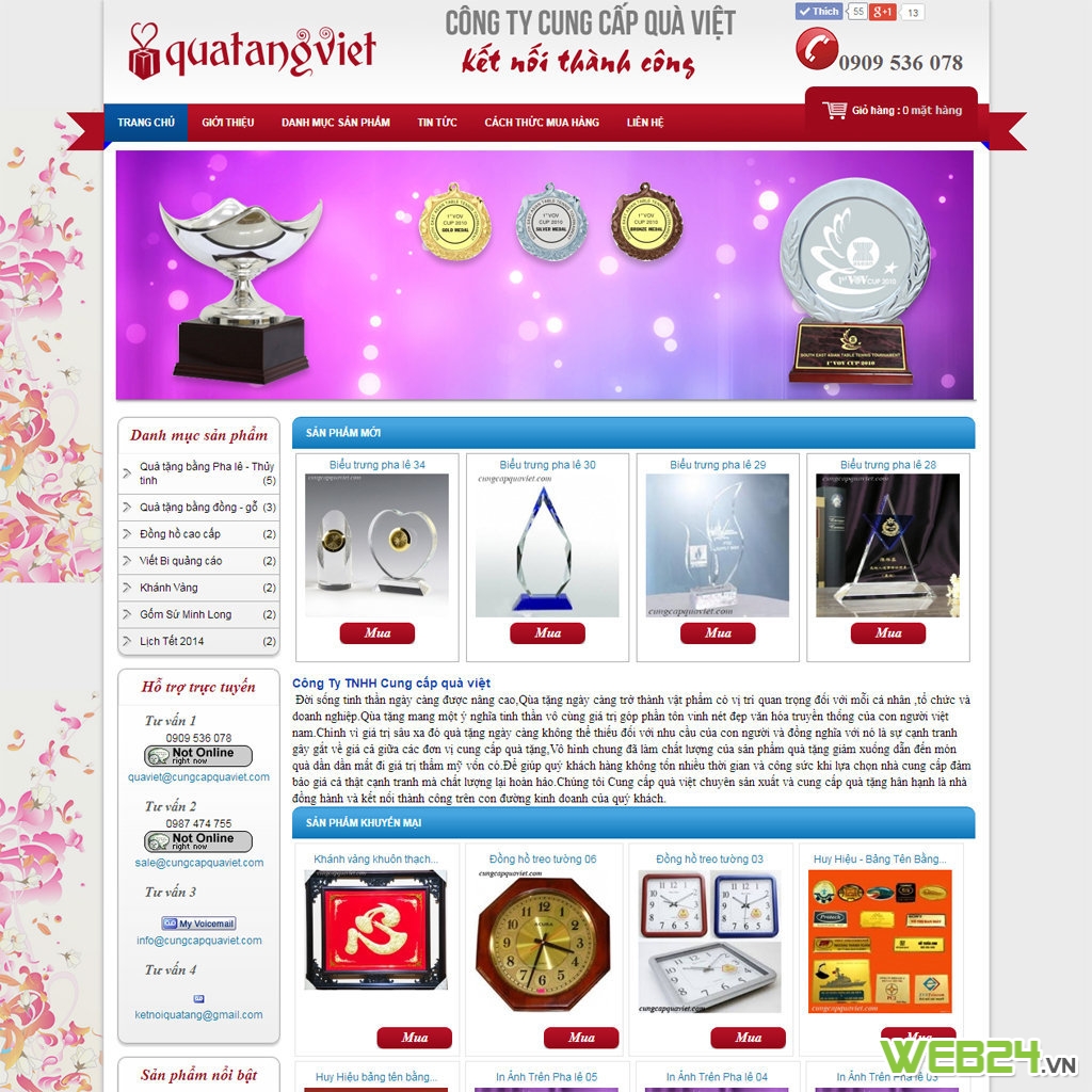 Thiết kế web công ty Cung Cấp Quà Việt