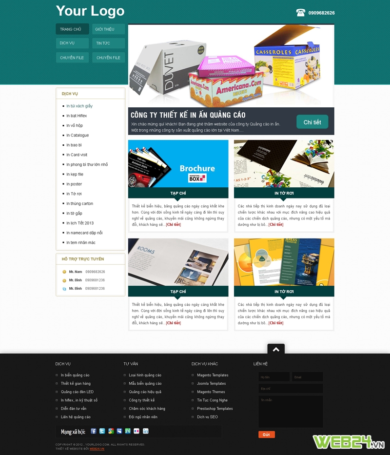 Mẫu website in ấn 02