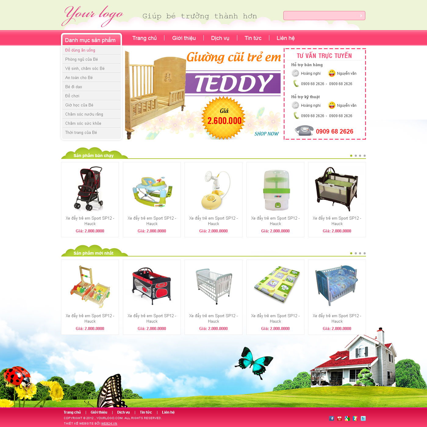 Mẫu web shop thời trang trẻ em