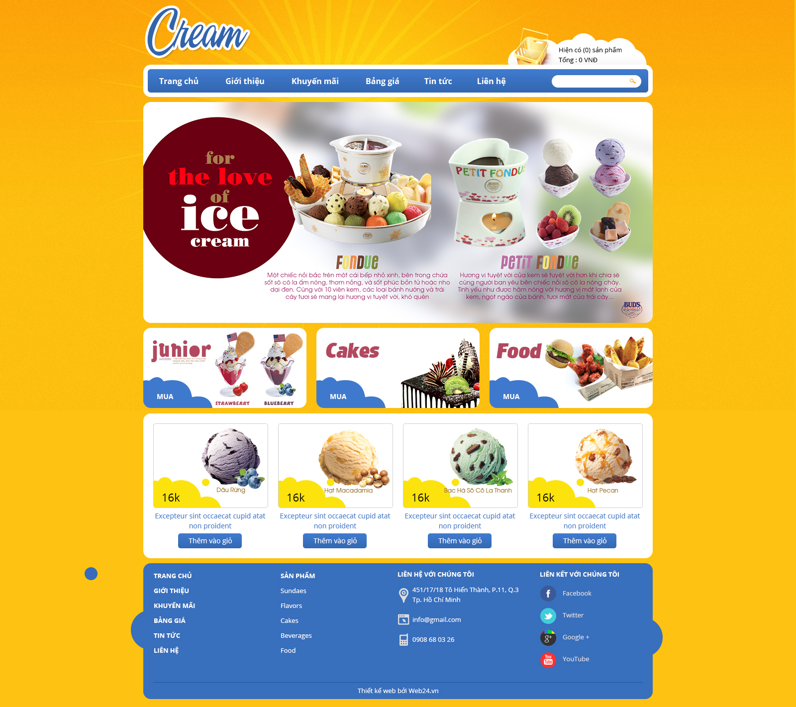 Mẫu web cửa hàng bánh