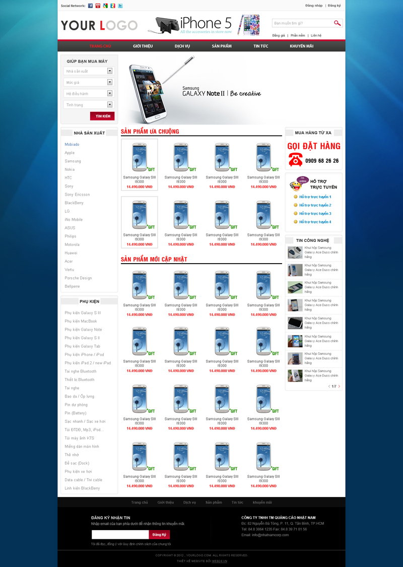 Website Bán điện thoại - linh kiện