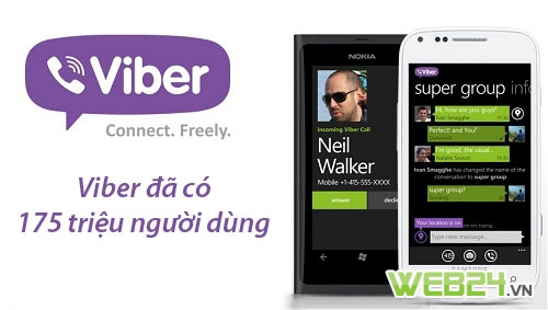 Viber chạm mốc 175 triệu người dùng