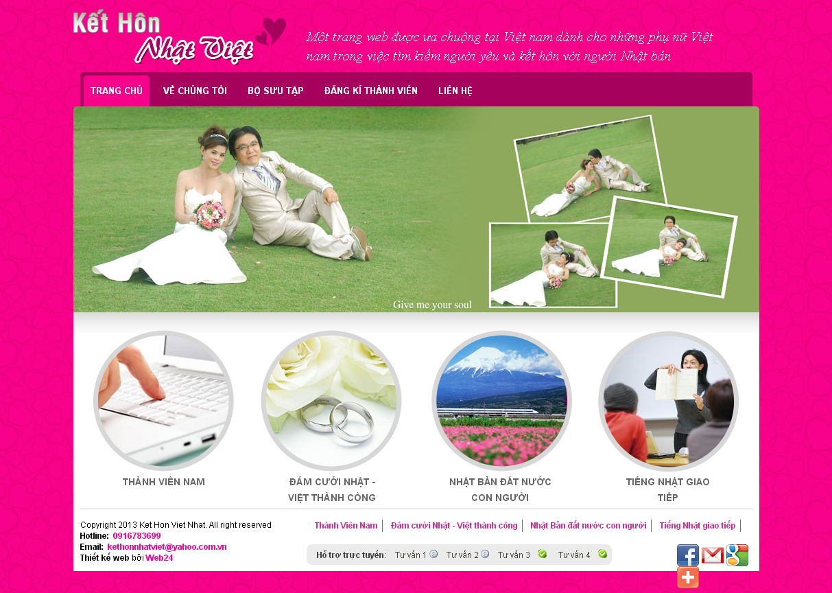 Thiết kế website công ty môi giới hôn nhân  kethonnhatviet.com