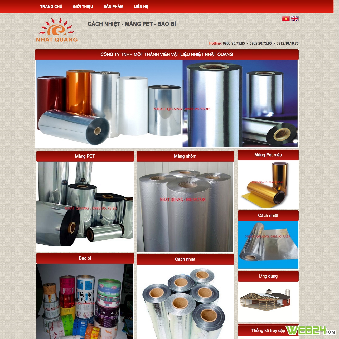 Thiết kế web công ty Nhật Quang
