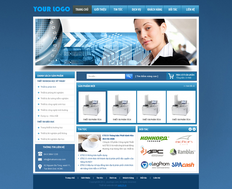 Website Thiết bị khoa học kĩ thuật