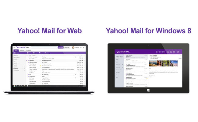 Yahoo Mail thay đổi giao diện Windowns 8 đẹp và chuyên nghiệp