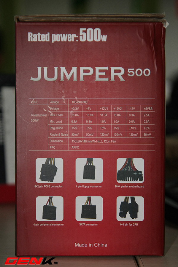 Đập hộp bộ nguồn Jumper 500 của Huntkey đạt chứng chỉ 80+ bộ nguồn, Jumper 500, Huntkey, chứng chỉ 80+, Jumper 550, Việt Nam