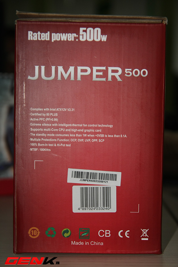 Đập hộp bộ nguồn Jumper 500 của Huntkey đạt chứng chỉ 80+ bộ nguồn, Jumper 500, Huntkey, chứng chỉ 80+, Jumper 550, Việt Nam